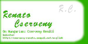 renato cserveny business card