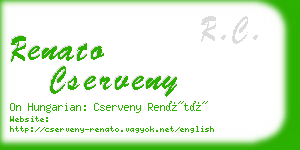 renato cserveny business card